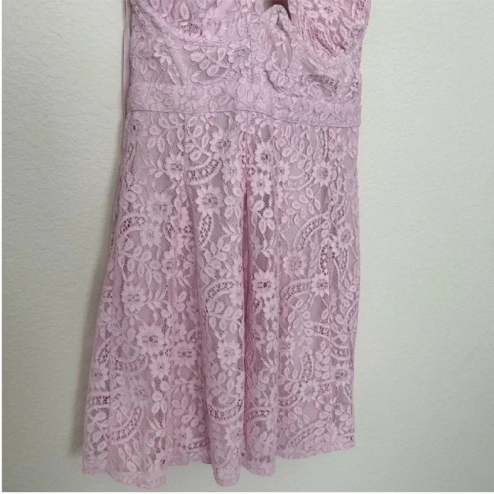 For Love & Lemons Carmela Lace Mini Dress Pink - Picture 6 of 10